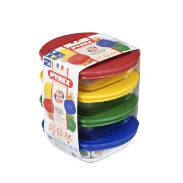 Rinkinys iš 4 vnt. PYREX stiklinių maisto indelių, 0,3 l