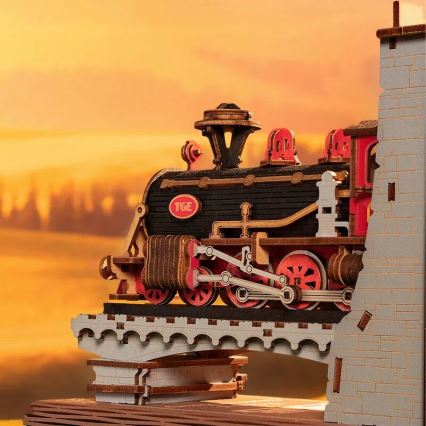RoboTime - 3D dėlionė Knygų stotelė Istorinis garvežys