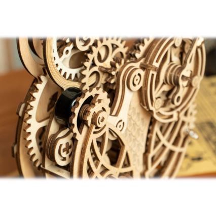 RoboTime - 3D medinė mechaninė dėlionė Pelėda laikrodis 1xAA