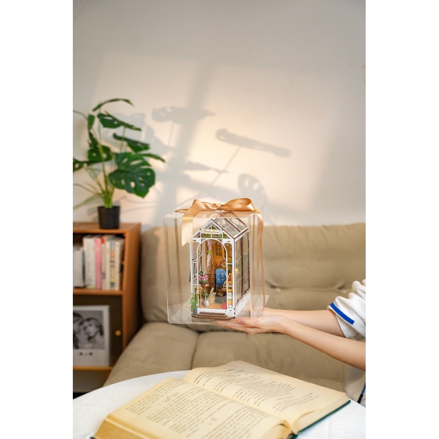 RoboTime - LED Knygų stotelė Sodas namas 3D puzzle 2xAAA
