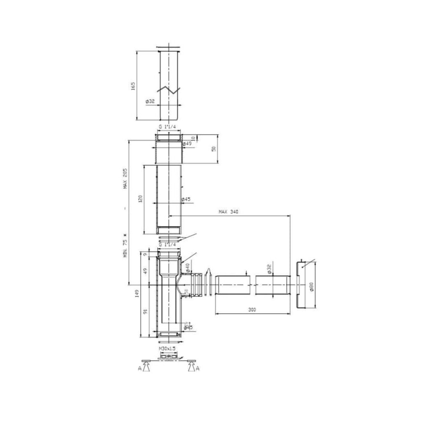 Roca A506403110 - Apvalus praustuvo sifonas ROCA, blizgus chromas