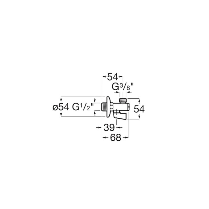 Roca A525168200 - kampinis vožtuvas AQUA, blizgus chromas