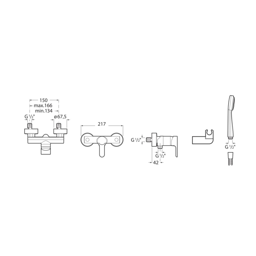 Roca A5A2009C02 - Dušo komplektas su L20 maišytuvu, blizgus chromo paviršius