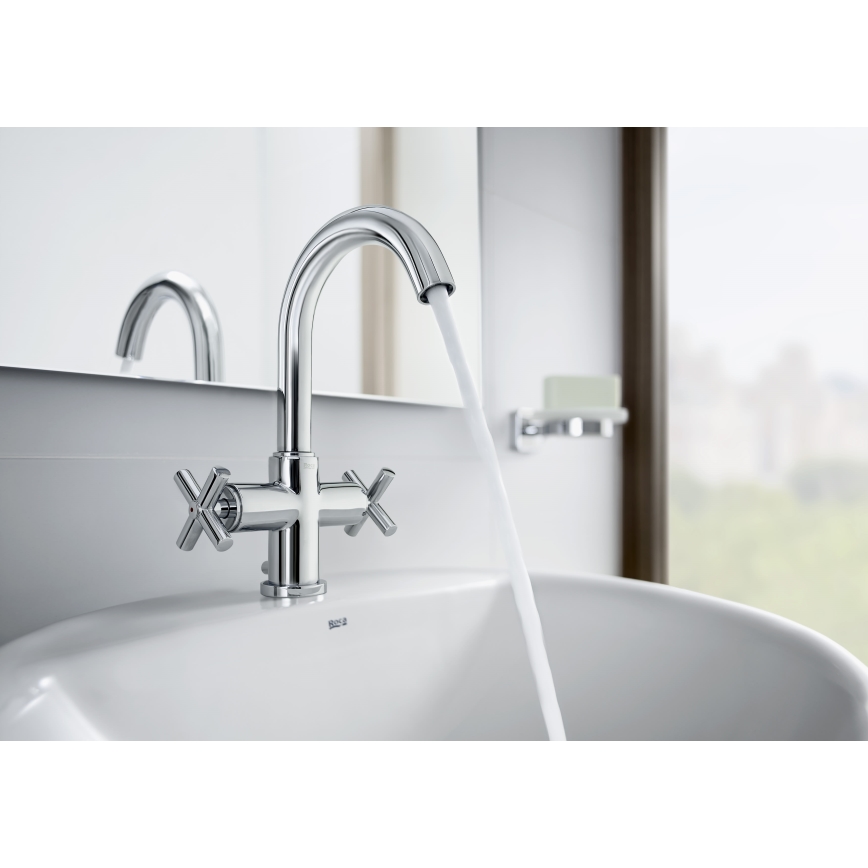 Roca A5A3043C00 - Praustuvo čiaupas + kriauklės nuotekų sistema su pertekliumi LOFT 27 cm blizgus chromas