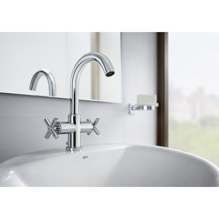 Roca A5A3043C00 - Praustuvo čiaupas + kriauklės nuotekų sistema su pertekliumi LOFT 27 cm blizgus chromas