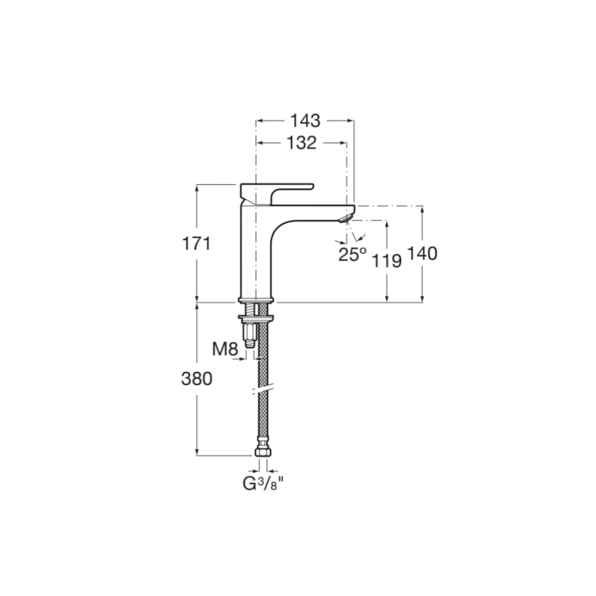Roca A5A3B09C00 - Praustuvo maišytuvas L20, 17,1 cm, blizgus chromas
