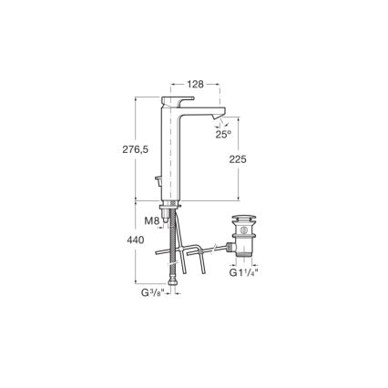 Roca A5A3G01C00 - Praustuvo maišytuvas su nuotėkio komplektu L90 (27,6 cm), blizgus chromas