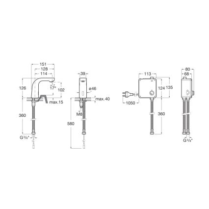 Roca A5A5709C00 - Bekontaktis praustuvo maišytuvas L20 230V blizgus chromas