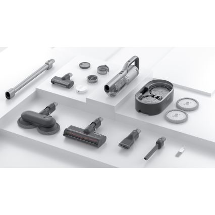 ROIDMI RI-X30VX - Lazdos formos dulkių siurblys 2in1 su LED ekranas ir priedai 435W/2500mAh matinis chromas