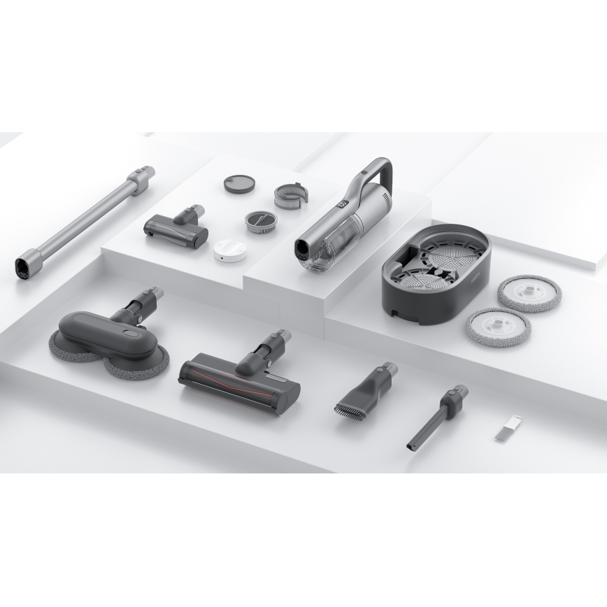 ROIDMI RI-X30VX - Lazdos formos dulkių siurblys 2in1 su LED ekranas ir priedai 435W/2500mAh matinis chromas