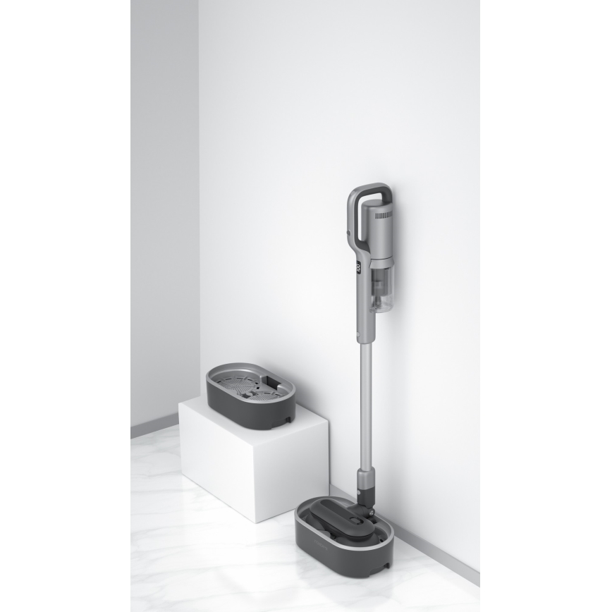 ROIDMI RI-X30VX - Lazdos formos dulkių siurblys 2in1 su LED ekranas ir priedai 435W/2500mAh matinis chromas