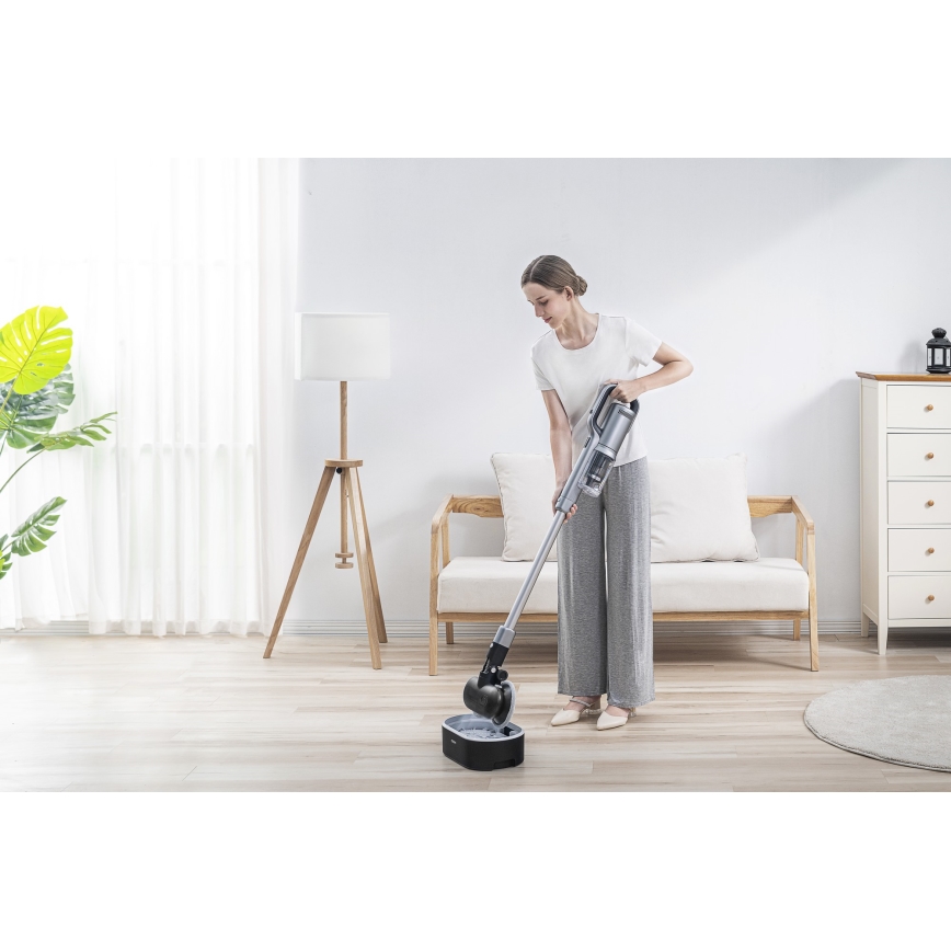 ROIDMI RI-X30VX - Lazdos formos dulkių siurblys 2in1 su LED ekranas ir priedai 435W/2500mAh matinis chromas