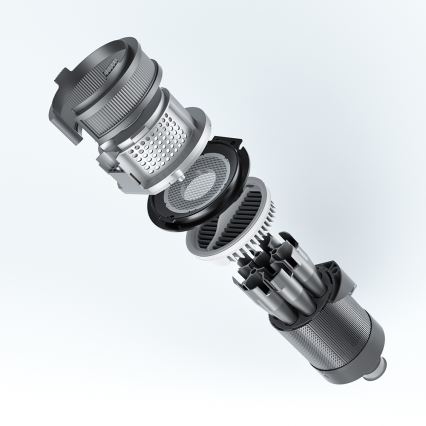 ROIDMI RI-X30VX - Lazdos formos dulkių siurblys 2in1 su LED ekranas ir priedai 435W/2500mAh matinis chromas