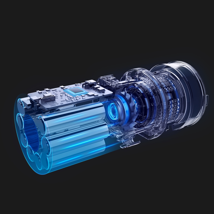 ROIDMI RI-X30VX - Lazdos formos dulkių siurblys 2in1 su LED ekranas ir priedai 435W/2500mAh matinis chromas