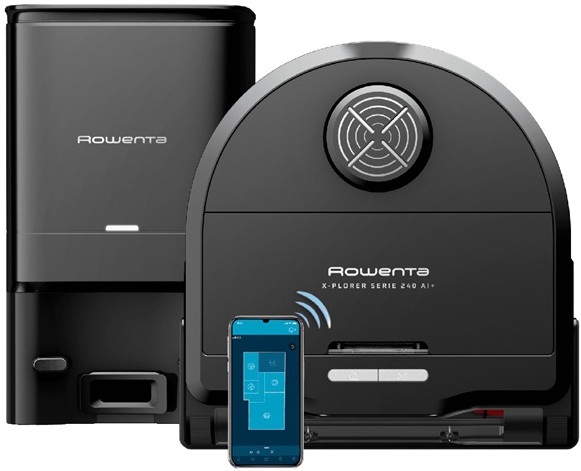 Rowenta - Išmanusis robotas dulkių siurblys su šluoste X-PLORER S240+ AI Animal & Allergy Wi-Fi 5200 mAh