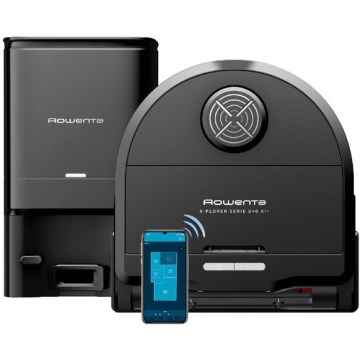 Rowenta - Išmanusis robotas siurblys su drėgno valymo funkcija X-PLORER S240+ AI Animal & Allergy Wi-Fi 5200 mAh