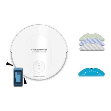 Rowenta - Išmanusis robotas siurblys su drėgno valymo funkcija X-PLORER S70+ Animal Wi-Fi baltas