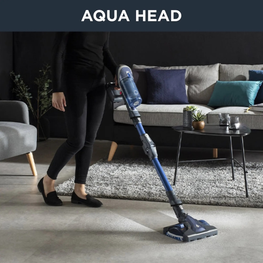 Rowenta - Lazdos formos dulkių siurblys X-FORCE FLEX 8,60 ANIMAL AQUA 4IN1 185W/22V mėlyna