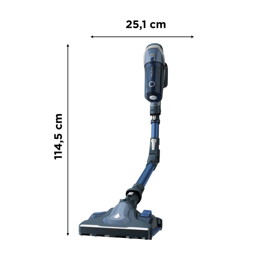 Rowenta - Lazdos formos dulkių siurblys X-FORCE FLEX 8,60 ANIMAL AQUA 4IN1 185W/22V mėlyna