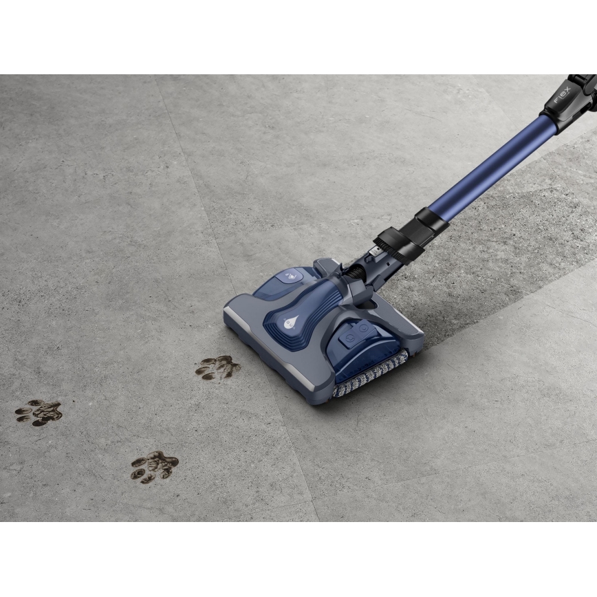 Rowenta - Lazdos formos dulkių siurblys su šluoste X-FORCE FLEX ANIMAL AQUA AUTO 3in1 480W/32,4V 2500 mAh mėlyna
