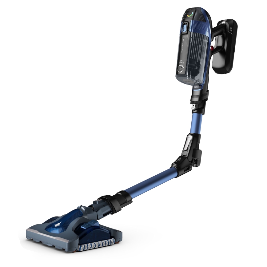Rowenta - Lazdos formos dulkių siurblys su šluoste X-FORCE FLEX ANIMAL AQUA AUTO 3in1 480W/32,4V 2500 mAh mėlyna