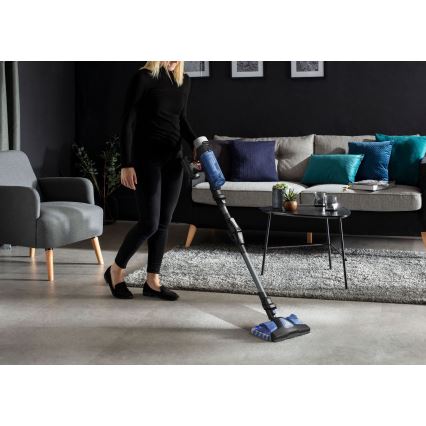 Rowenta - Lazdos formos dulkių siurblys su šluoste X-FORCE FLEX ANIMAL AQUA AUTO 4in1 250W/25,2V 2500 mAh juoda/mėlyna