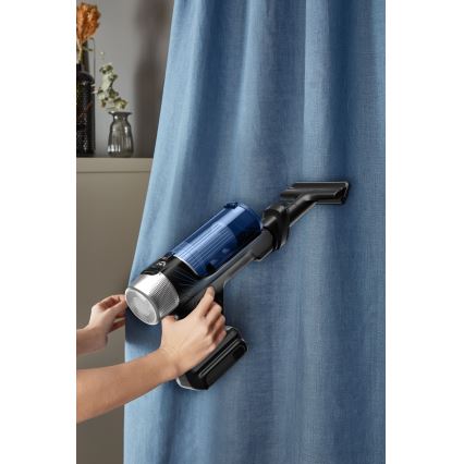 Rowenta - Lazdos formos dulkių siurblys su šluoste X-FORCE FLEX ANIMAL AQUA AUTO 4in1 250W/25,2V 2500 mAh juoda/mėlyna