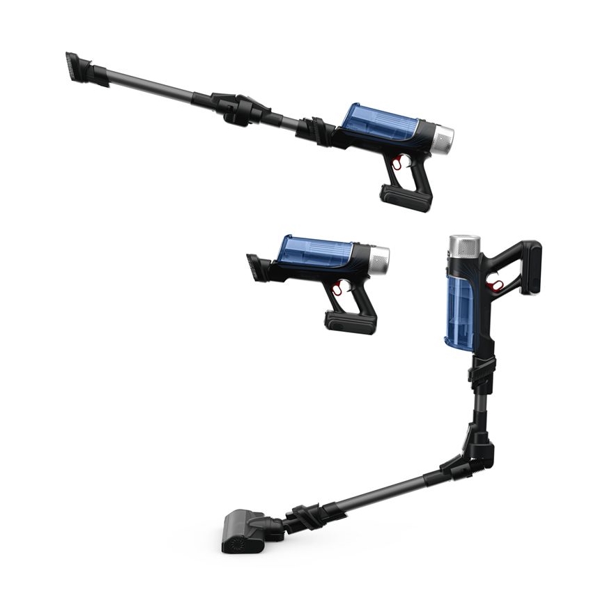 Rowenta - Lazdos formos dulkių siurblys su šluoste X-FORCE FLEX ANIMAL AQUA AUTO 4in1 250W/25,2V 2500 mAh juoda/mėlyna