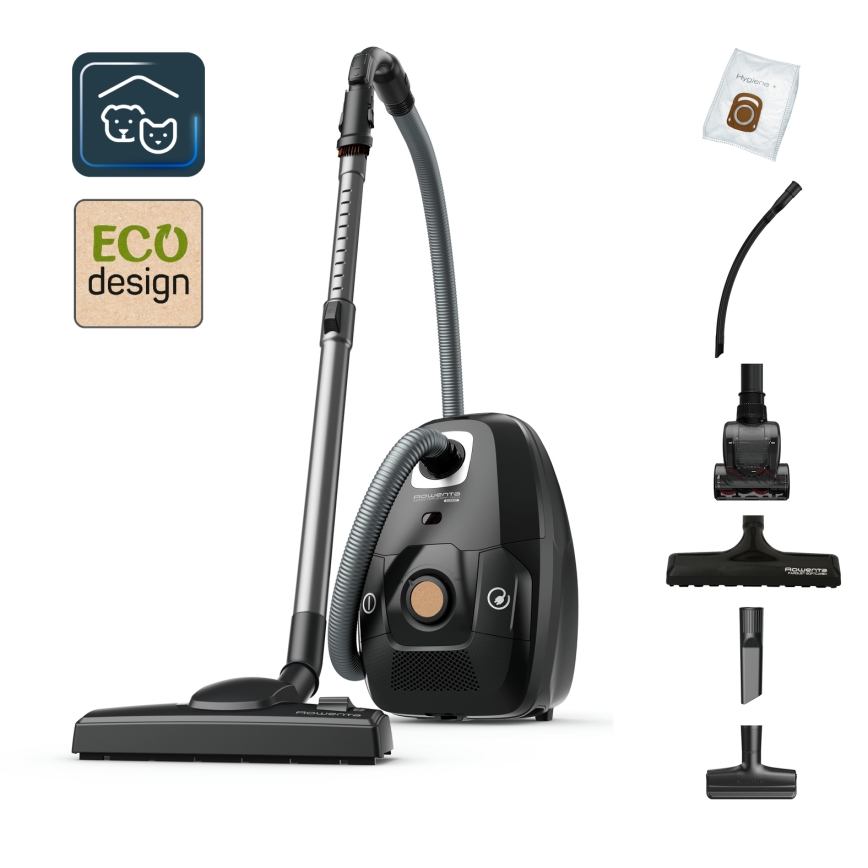 Rowenta - Maišinis dulkių siurblys ŽALIA FORCE EFFITECH ECO TOTAL CLEAN 400W/230V juoda