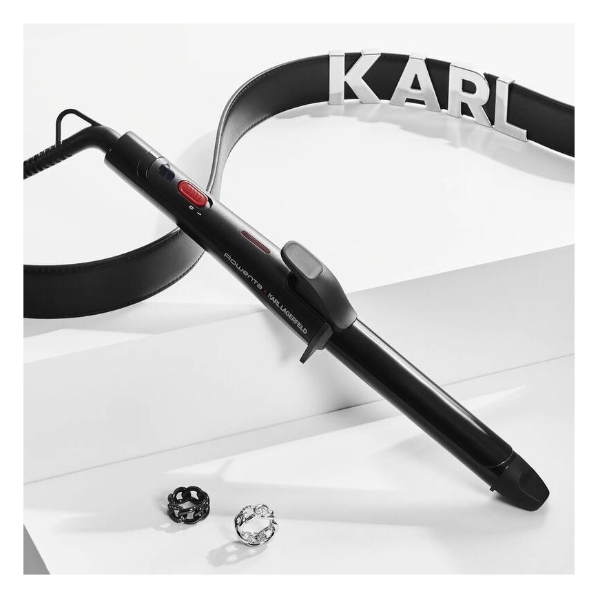 Rowenta - Plaukų garbanoklis KARL LAGERFELD 47W/230V juoda