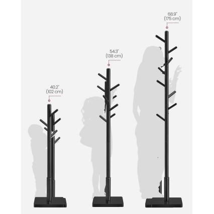 Rūbų stovas LINEA, juodas