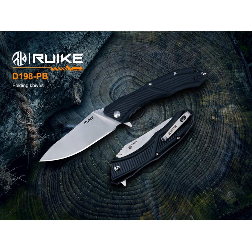 Ruike RUD198PB - Sulankstomas kišeninis peilis 23,1 cm juoda