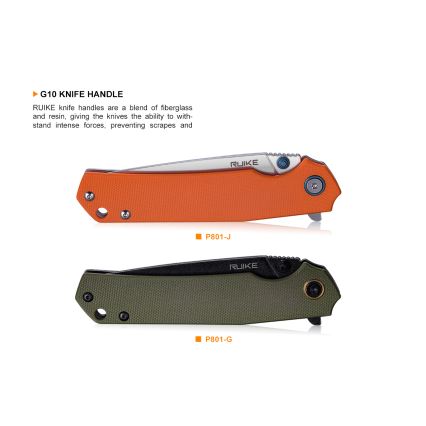 Ruike RUP801J - Sulankstomas kišeninis peilis 20 cm oranžinė