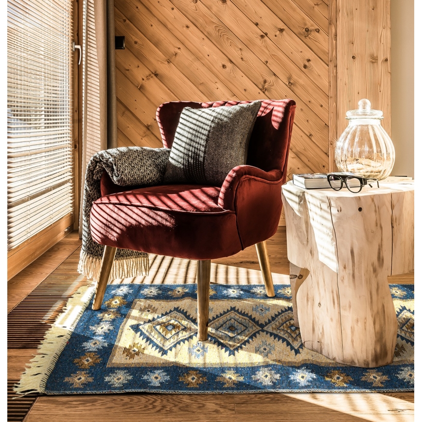 Rytietiškas kilimas KILIM 80x150 cm mėlynas