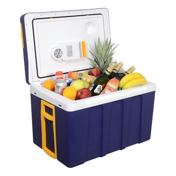 Šaldymo dėžė ant ratukų 60W/230/12V 50 l mėlyna/geltona