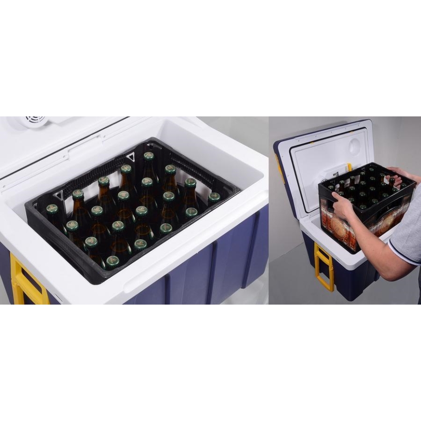 Šaldymo dėžė ant ratukų 60W/230/12V 50 l mėlyna/geltona