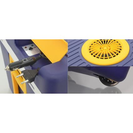 Šaldymo dėžė ant ratukų 60W/230/12V 50 l mėlyna/geltona