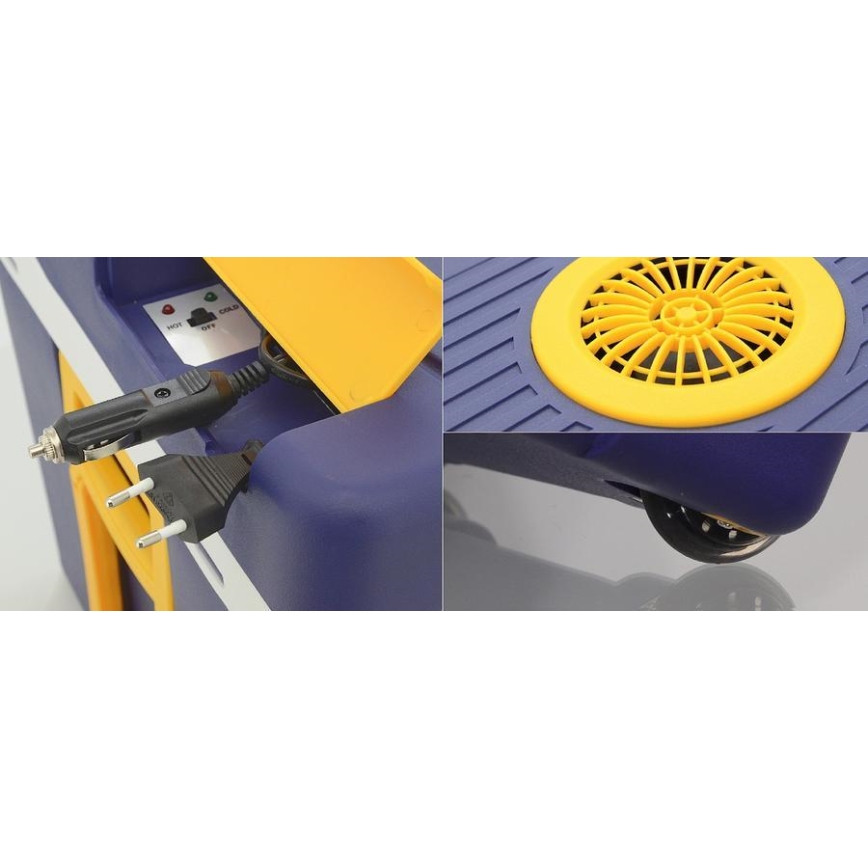Šaldymo dėžė ant ratukų 60W/230/12V 50 l mėlyna/geltona