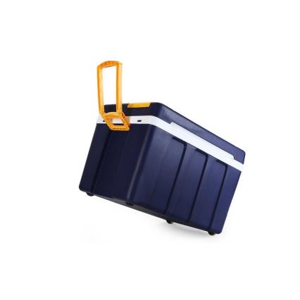 Šaldymo dėžė ant ratukų 60W/230/12V 50 l mėlyna/geltona