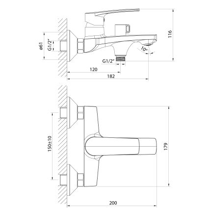 Samona - Vonios maišytuvas KORANA blizgus chromas
