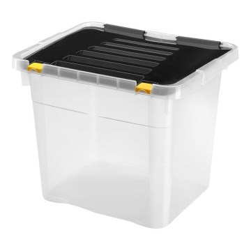 Sandėliavimo dėžė 36 l juoda/permatoma