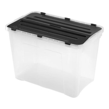 Sandėliavimo dėžė 60 l DRAGON juoda/permatoma