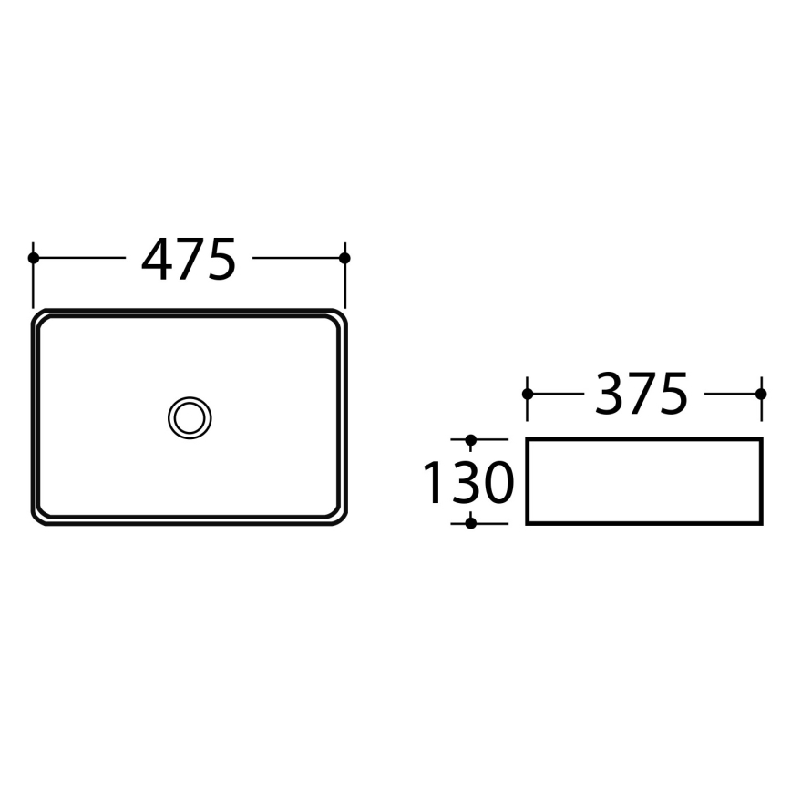 Sapho - ant stalviršio montuojamas praustuvas DALMA 47,5x37,5 cm keramika/pilka