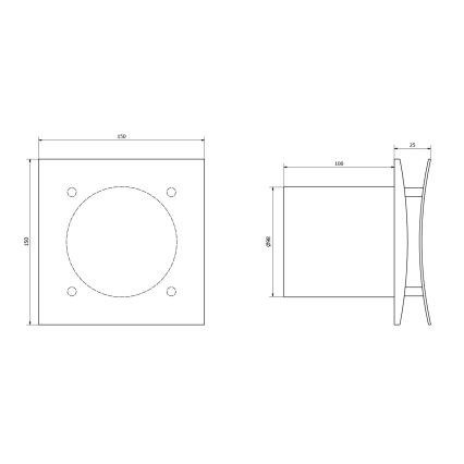 Sapho - Ašinis ventiliatorius su laikmačiu EIRA 15W/230V baltas