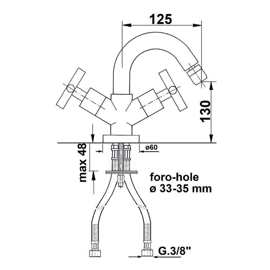 Sapho - AXIA bide maišytuvas, blizgus chromas