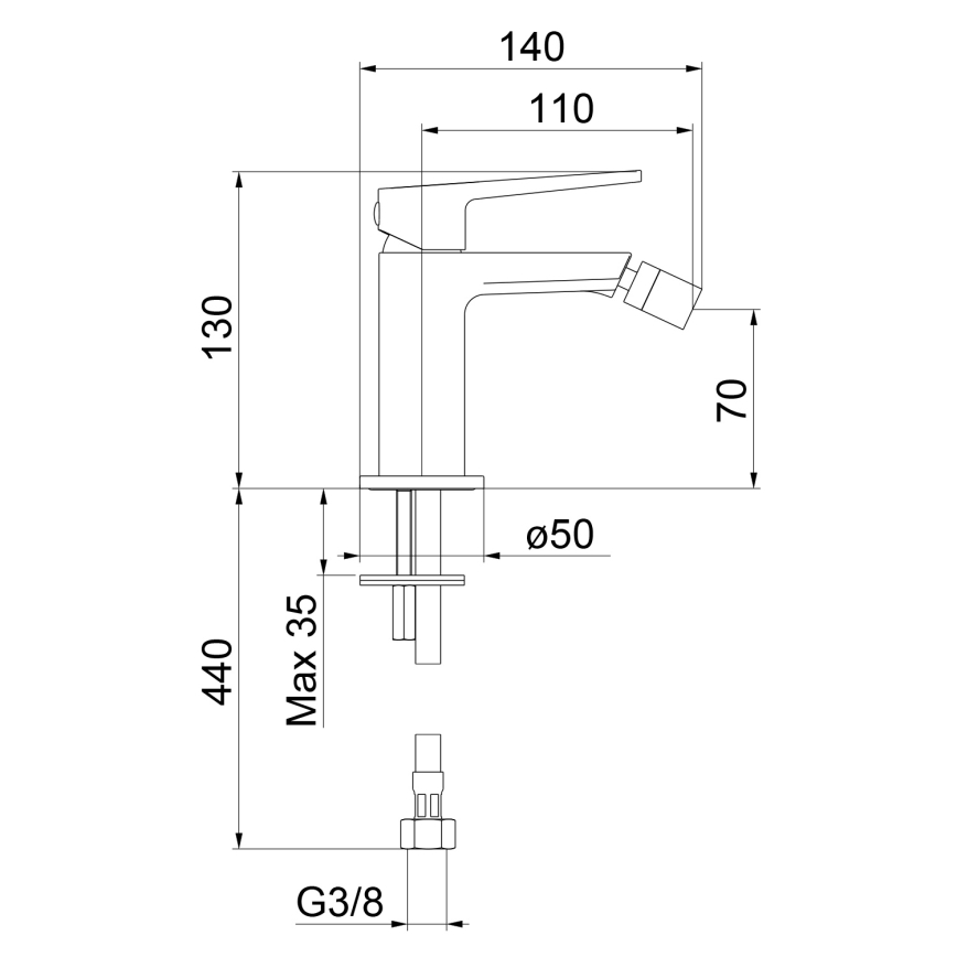 Sapho - Bidė maišytuvas TURSI matinė juoda