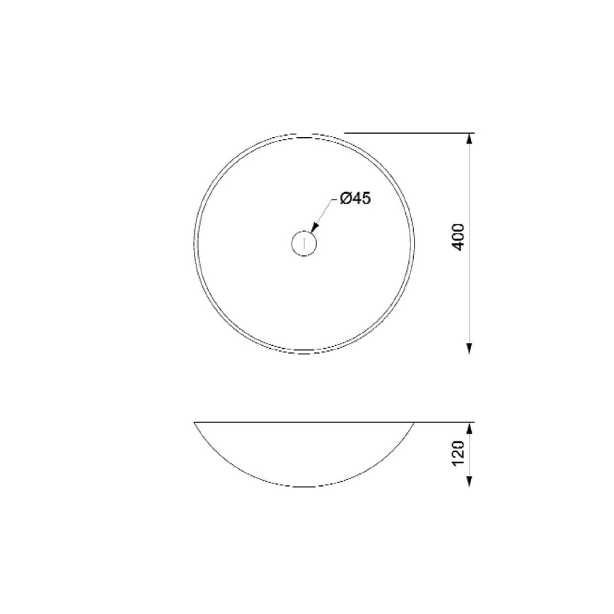 Sapho - BLOK ant stalviršio montuojamas praustuvas Ø 40 cm, rudas/akmuo