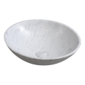 Sapho - BLOK praustuvas montuojamas ant stalviršio Ø 42 cm, akmens / Carrara / matinė balta