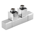 Sapho - Centrinio prijungimo vožtuvų komplektas CUBE TWIN blizgus chromas