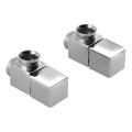 Sapho - CUBE kampinių ventilų prijungimo rinkinys, 2 vnt., blizgus chromas